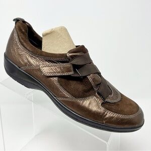 Softspots Alice Brown Leather Comfort Adjustable Walking Sneakers Size 10